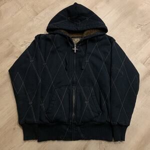 Vintage Y2K Fox Racing Fur Sherpa Lined Sasquatch Hoodie Men's Large L Full Zip